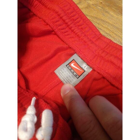 Nike Team Basketball Sweatpants X-Large Red Black Zip Ankle Chicago Bulls Theme - Picture 5 of 10
